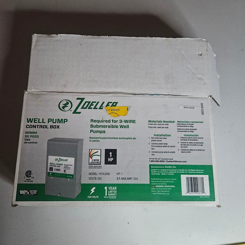 Franklin Electric QD Well Pump Control Box 1HP 230V 2801084915 UNTESTED